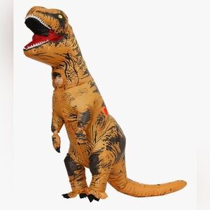 Kids Inflatable T-Rex Dinosaur Costume - Orange and Black